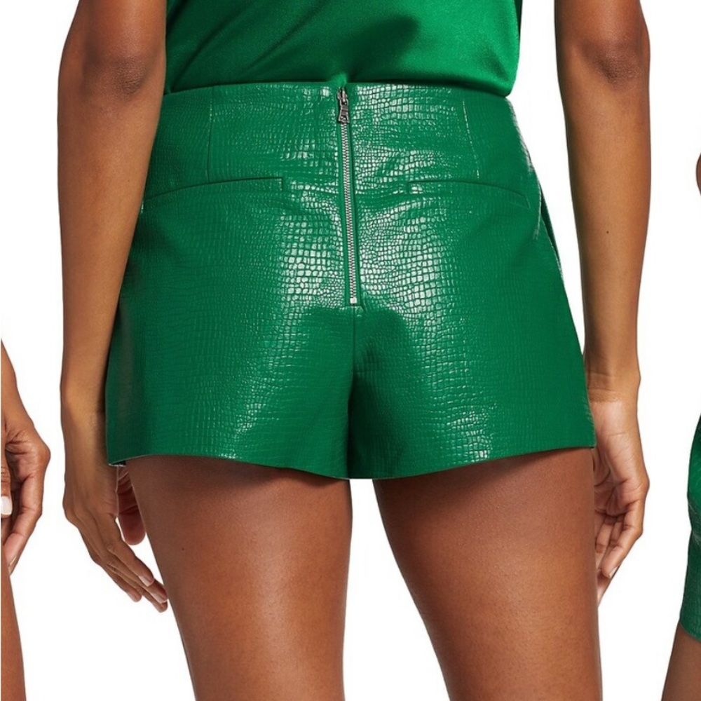 Croc-embossed vegan leather shorts